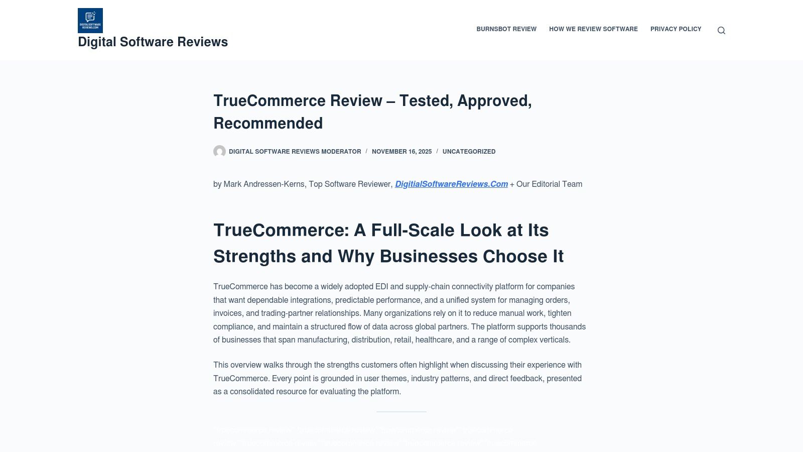 TrueCommerce Review – Tested, Approved, Recommended